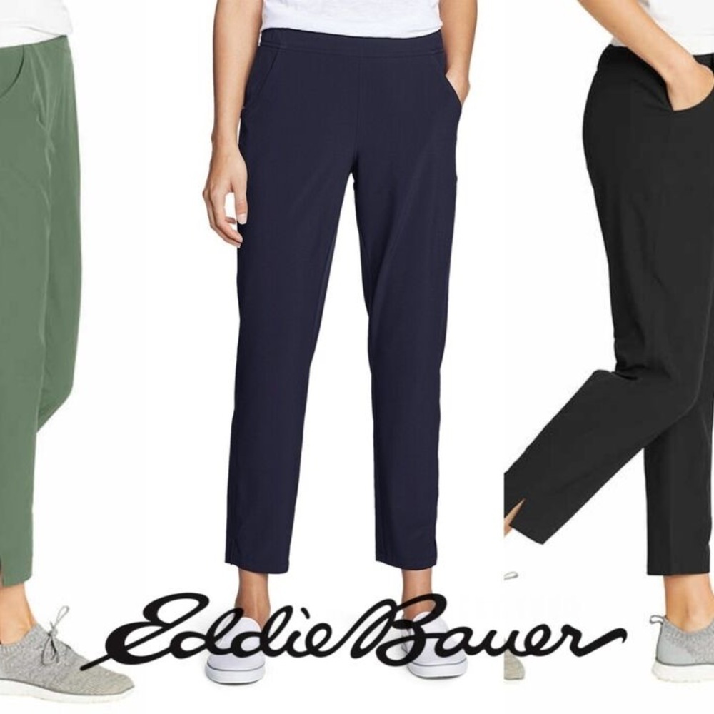 NWT Eddie Bauer Ladies Traveler Ankle Pants Navy Blue Size XXL